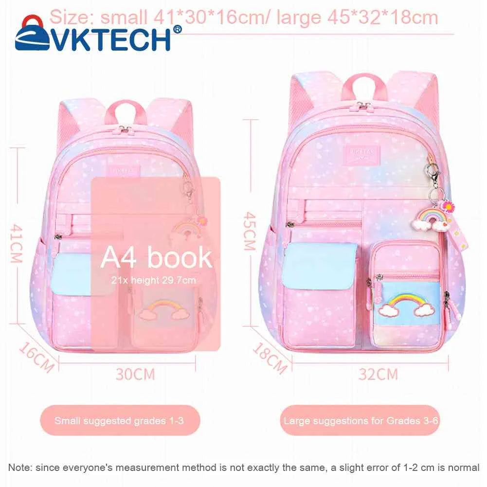 Rainbow Backpack Girls Large Capacity Student Laptop School Bag