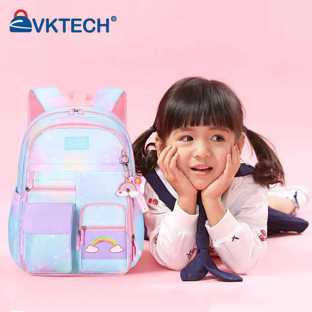 Rainbow Backpack Girls Large Capacity Student Laptop School Bag