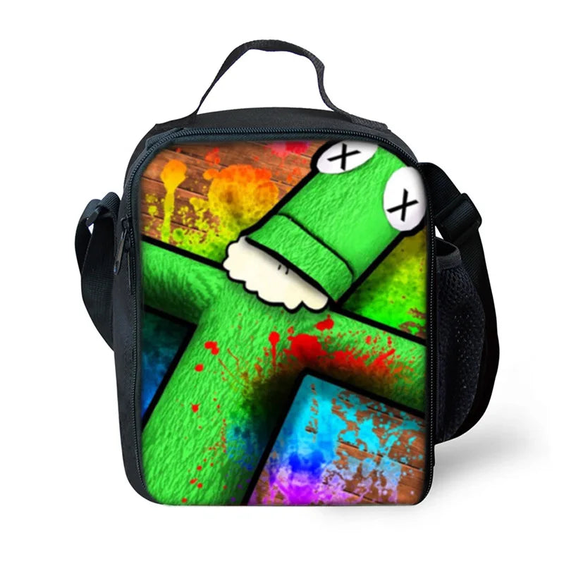 Rainbow Lunch Bag Kid Waterproof Portable Zipper Thermal Oxford Cooler