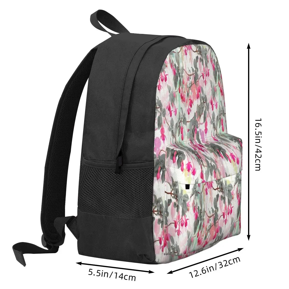 Rainbow Fuchsia Floral Pattern Backpacks - Men's & Women's Travel Bags