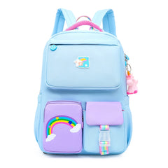 Rainbow Gradient Backpack for Girls Lightweight Student Laptop School Bag