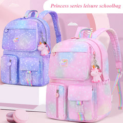 Rainbow Kids Girl Backpacks Large Capacity Student Schoolbags Kindergartens