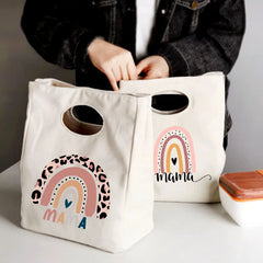 Rainbow Mama Print Lunch Bag Thermal Insulated Cooler Tote Bento Pouch