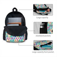 Colorful Mermaid Backpacks Men Women Eco Travel Backpack
