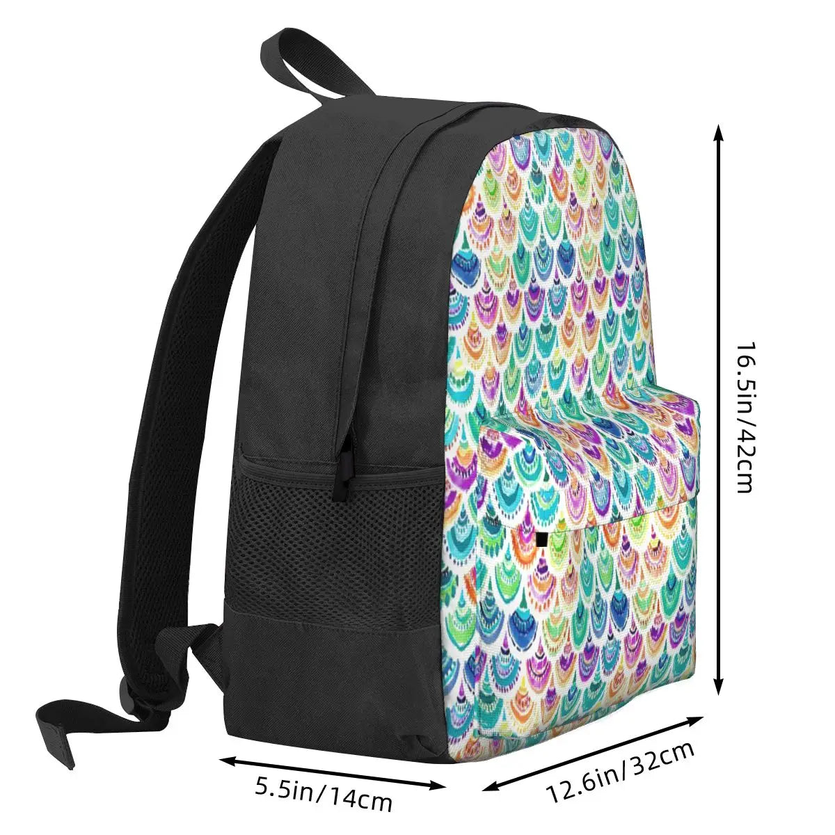 Colorful Mermaid Backpacks Men Women Eco Travel Backpack