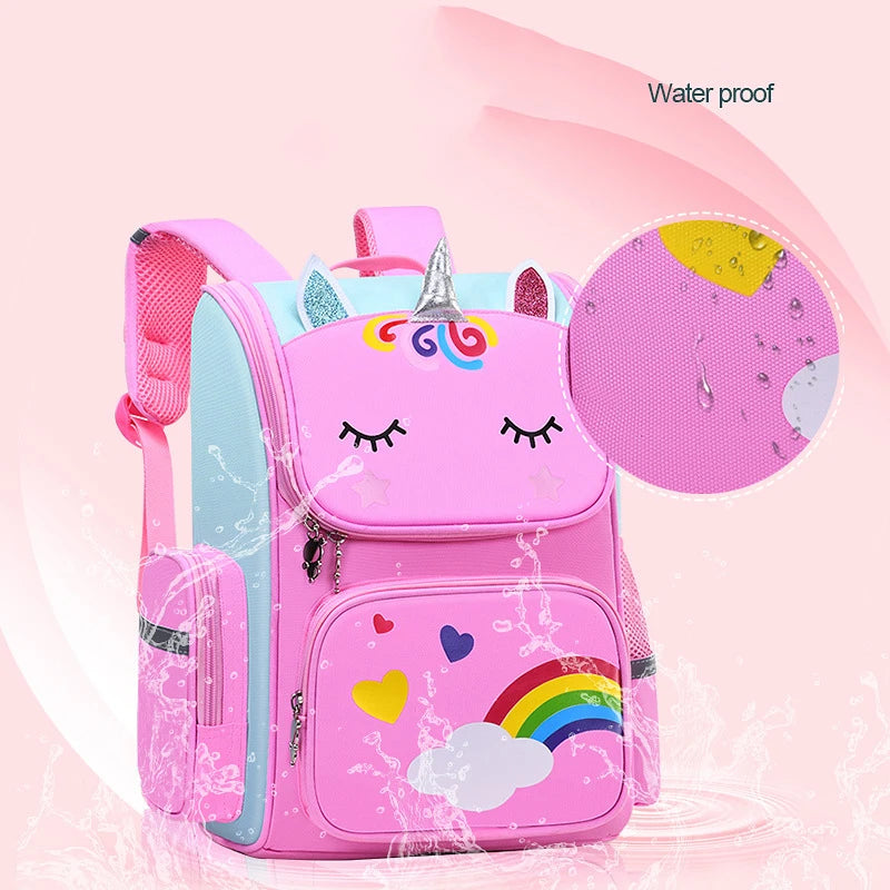 Rainbow School Backpacks for Teen Girls Grades 1-6 Women Travel Bag