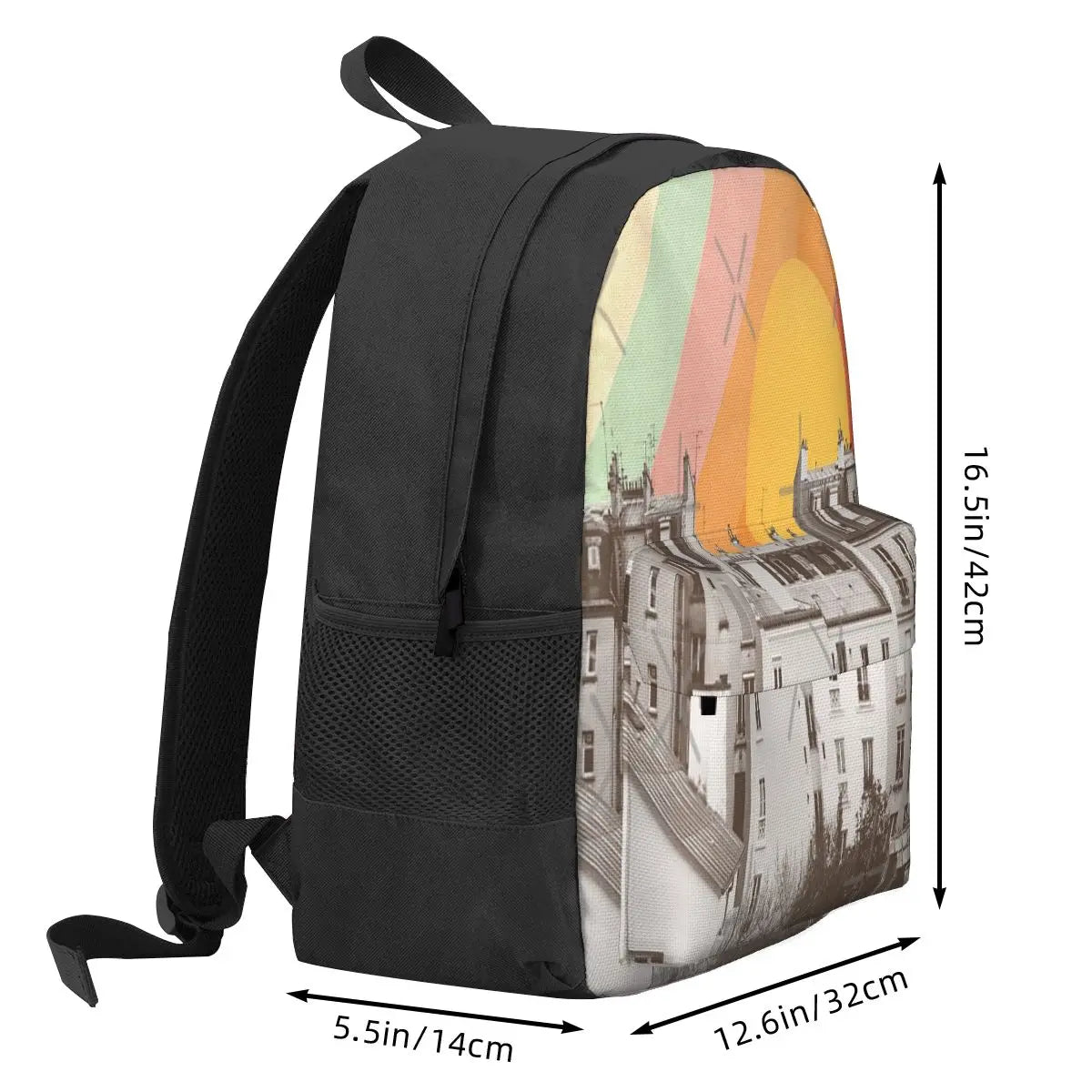 Rainbow Sky Paris Backpack Men Women Travel Kids
