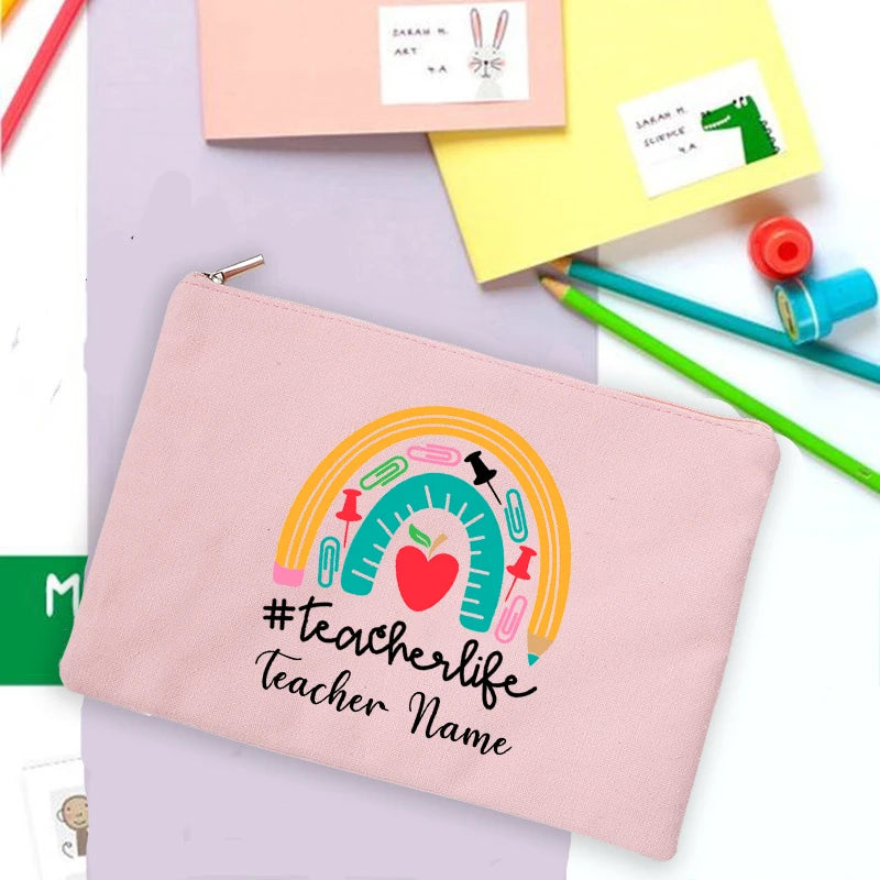 Personalized Rainbow Teacher Pencil Case