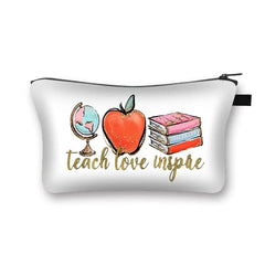 Rainbow Teacher Print Women Cosmetic Bag Happy Teachers' Pattern Makeup Bags Cas