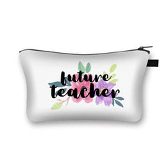 Rainbow Teacher Print Women Cosmetic Bag Happy Teachers' Pattern Makeup Bags Cas