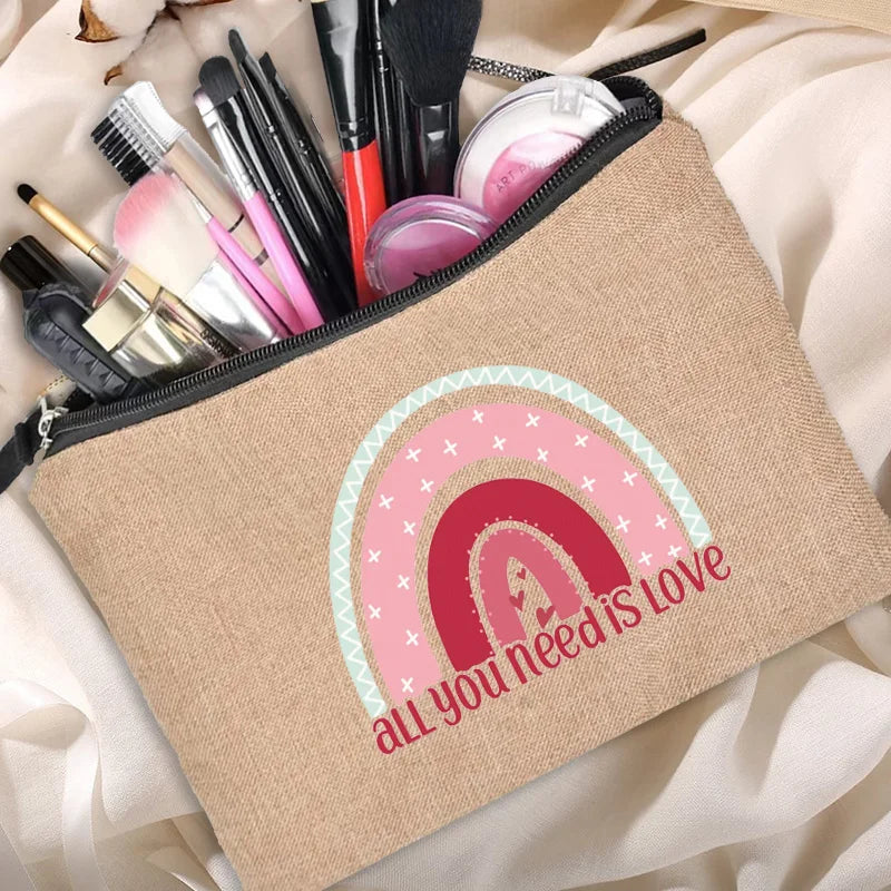 Rainbow Women Canvas Makeup Bags Cosmetics Bags Pouchs