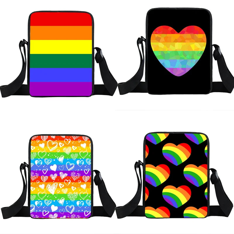 Rainbow Flag Small Messenger Bag Gays LGBT Women Shoulder Bags