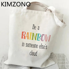 Rainbow Shopping Bag Handbag Bolso Jute Bag Shopper Reusable