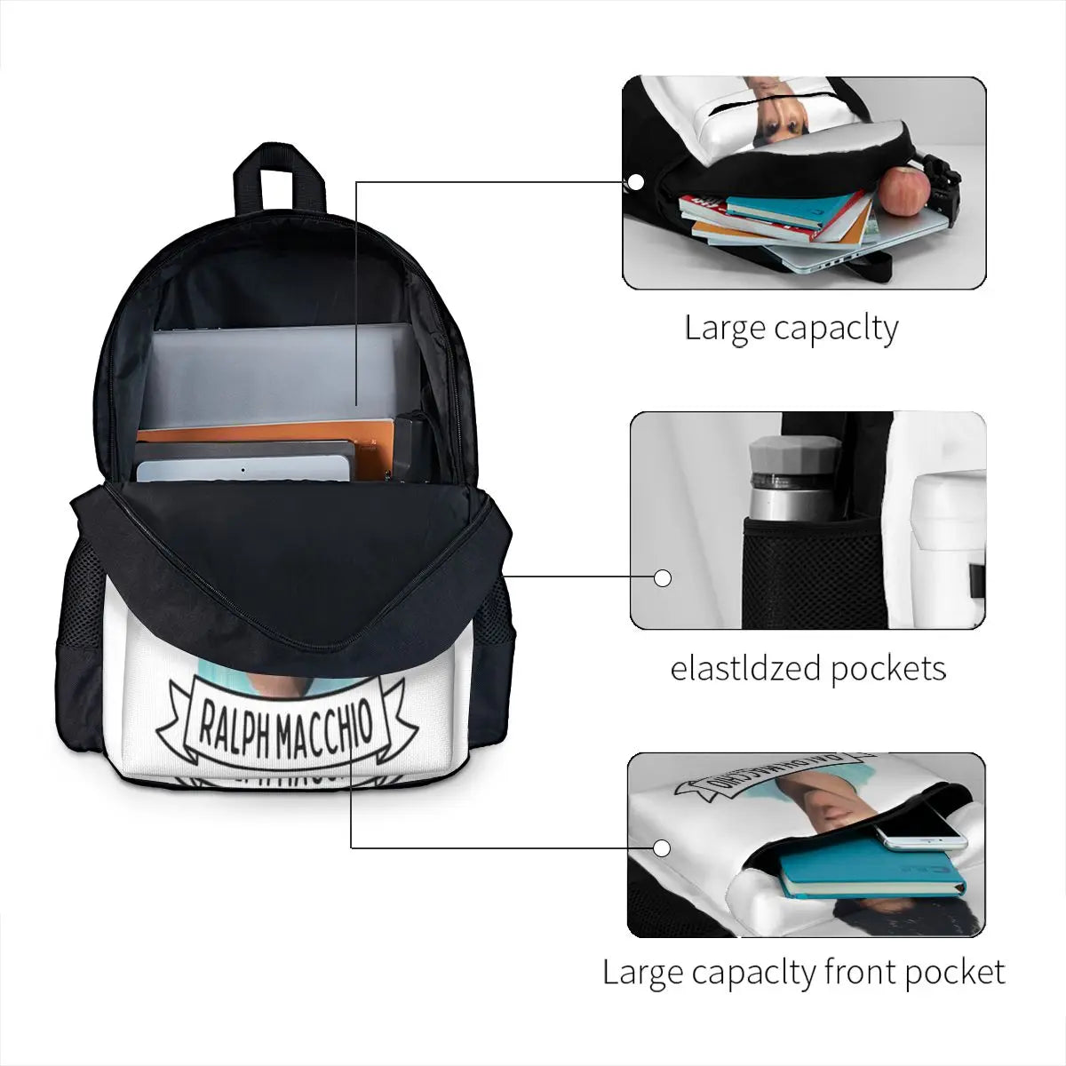 Ralph Macchio Banner Backpacks Men's Backpacks Bags For Women Rucksack Backpack