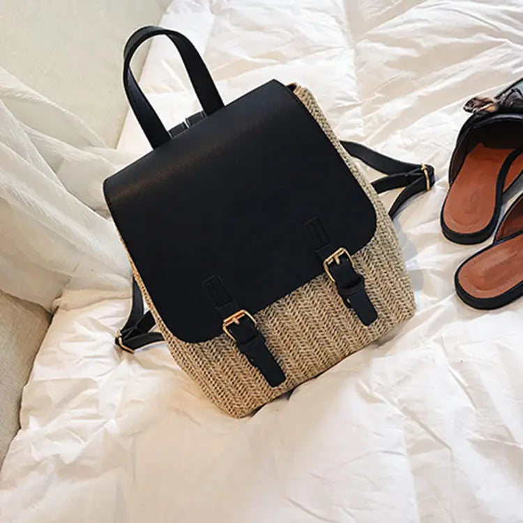Women Backpack Straw Bag School Bags For Teenage Girls Travel Bags