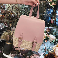 Women Backpack Straw Bag School Bags For Teenage Girls Travel Bags