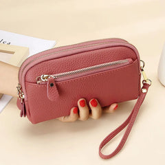 Women's Leather Wallets Multifunction Purses High Cow Leather Clutch Bags