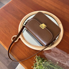 Vintage Small Shoulder Bag Women High Pu Leather Crossbody Bag Brown