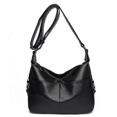 Red Crossbody Messenger Bag Soft Leather Casual Shoulder Bag