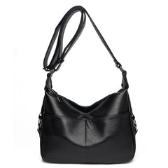 Red Crossbody Messenger Bag Soft Leather Casual Shoulder Bag