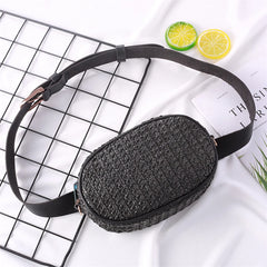 Bohemia Straw Bag Women Waist Bag Summer Beach Mini Travel Pack Girl Chest Purse