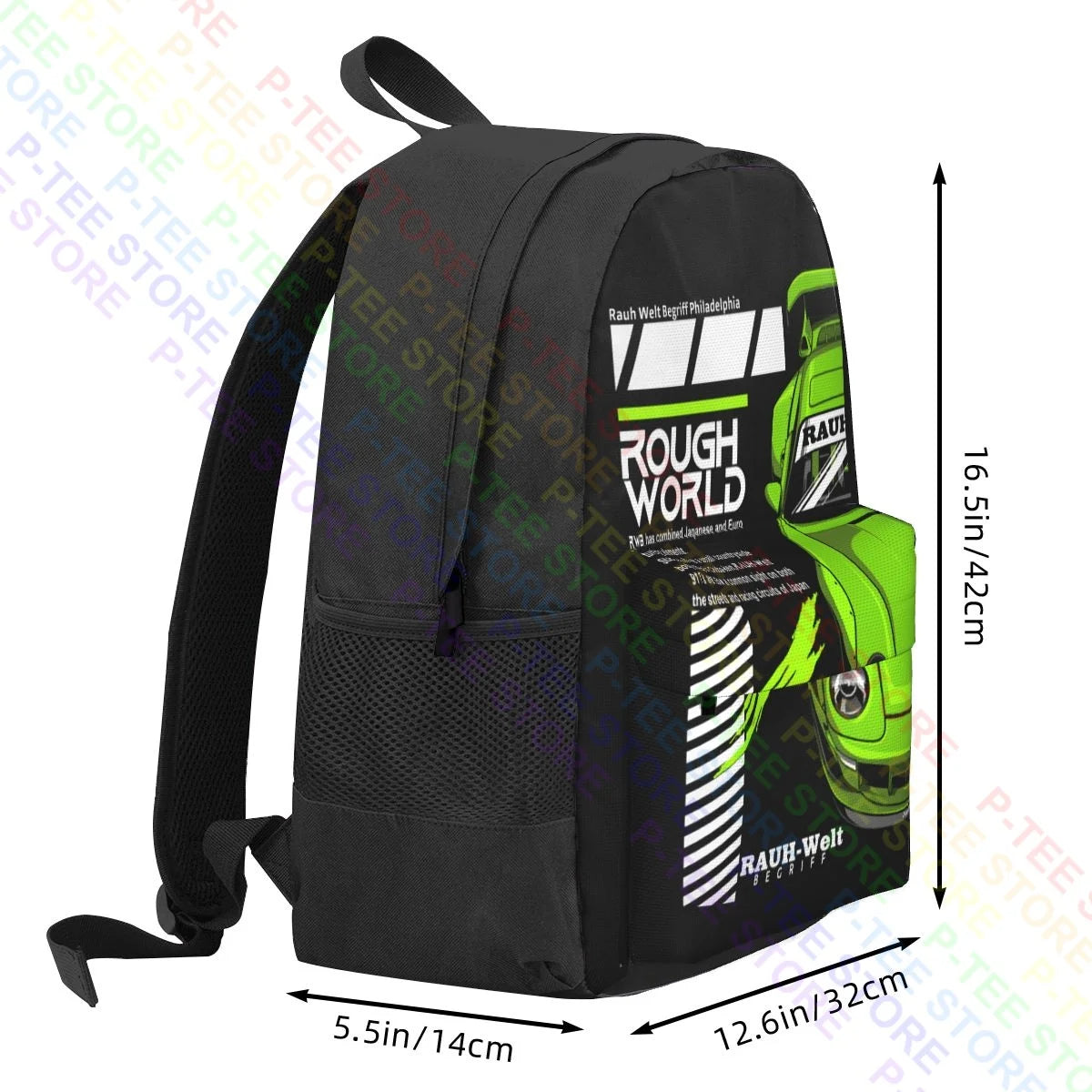 Rwb Vintage Art Print Backpack Large Capacity
