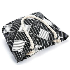 Plaid Beach Tote Canvas Shopping Bag Casual Shoulder Handbag B790