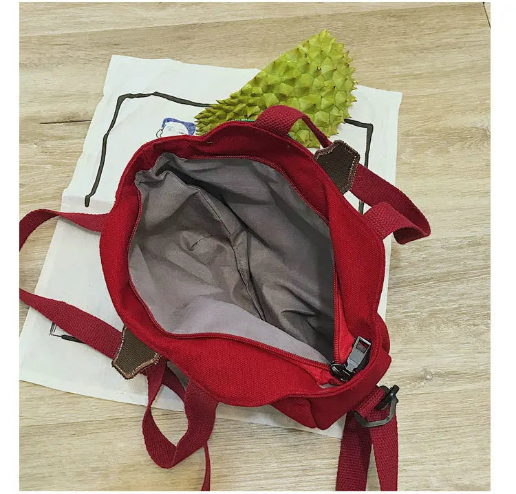 Banana Shaped Embroidery Tote Handbag Women Cartoon Shoulder Bag