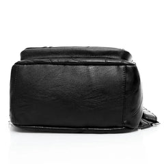 Leather Sheepskin Backpack Tassels Travel Bag Weave School Bag B195