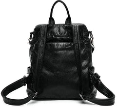 High Star Backpack Wash Water PU Leather Travel Bag Women Leisure Rivets Girl