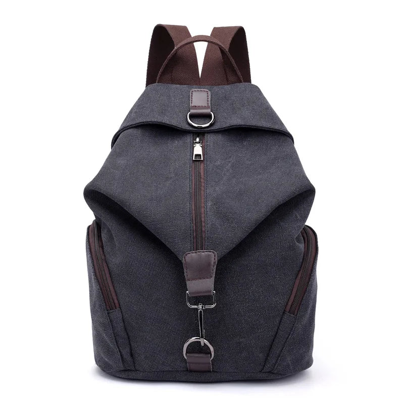 Vintage Canvas Backpack Women's Casual Retro Travel Bag Girls Book Schoolbag