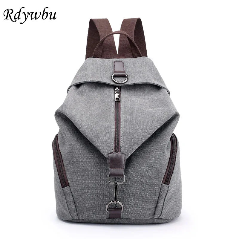 Vintage Canvas Backpack Women's Casual Retro Travel Bag Girls Book Schoolbag