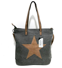 Vintage Big Star Canvas Tote Handbag - Women's Travel Shoulder Bag