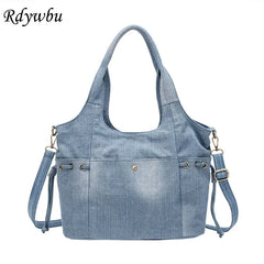 Women Denim Shoulder Bag Crossbody Tote Handbag Mochila Bolsa B725