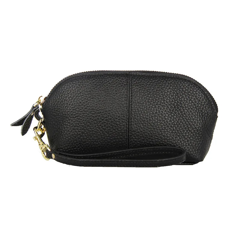 Real Cow Leather Clutch Bag Double Zipper Handbags Brands Ladies Evening Party