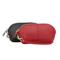 Real Cow Leather Clutch Bag Double Zipper Handbags Brands Ladies Evening Party