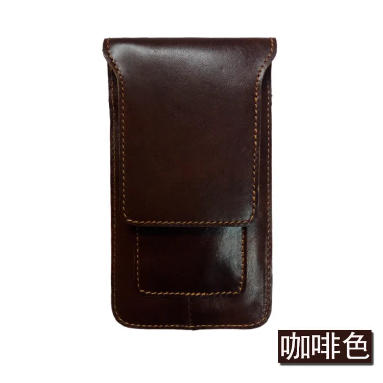Cow Leather Men Waist Bag Hook Bum Bag Waist Pack Wallet Men Bag