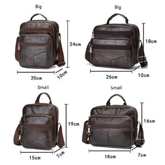 Cowhide Leather Messenger Bag Men Small Casual Shoulder Crossbody