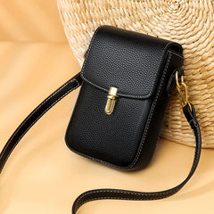 Real Cowhide Leather Women's Mini Messenger Bag Lady Handbag Purse