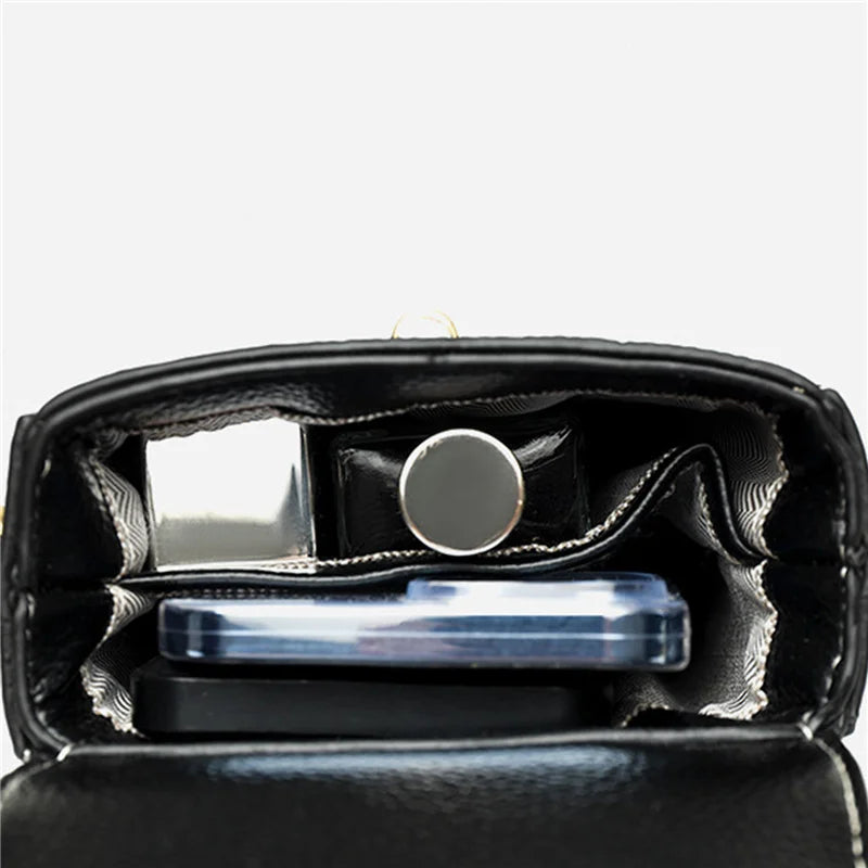 Real Cowhide Leather Women's Mini Messenger Bag Lady Handbag Purse