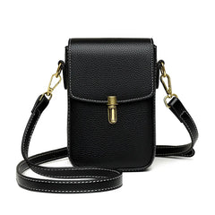 Real Cowhide Leather Women's Mini Messenger Bag Lady Handbag Purse
