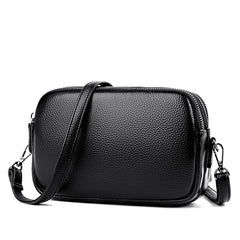Real Cowhide Leather Mini Messenger Bag Women Shoulder Bag