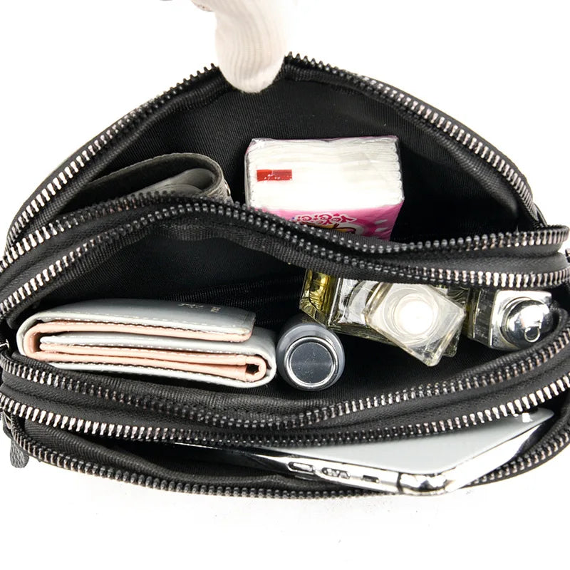 Real Cowhide Leather Mini Messenger Bag Women Shoulder Bag