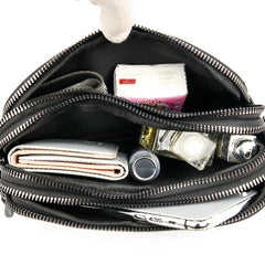 Real Cowhide Leather Mini Messenger Bag Women Shoulder Bag