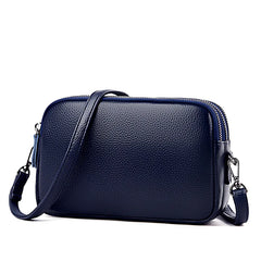 Real Cowhide Leather Mini Messenger Bag Women Shoulder Bag