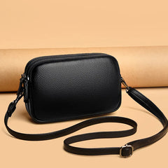 Real Cowhide Leather Mini Messenger Bag Women Shoulder Bag