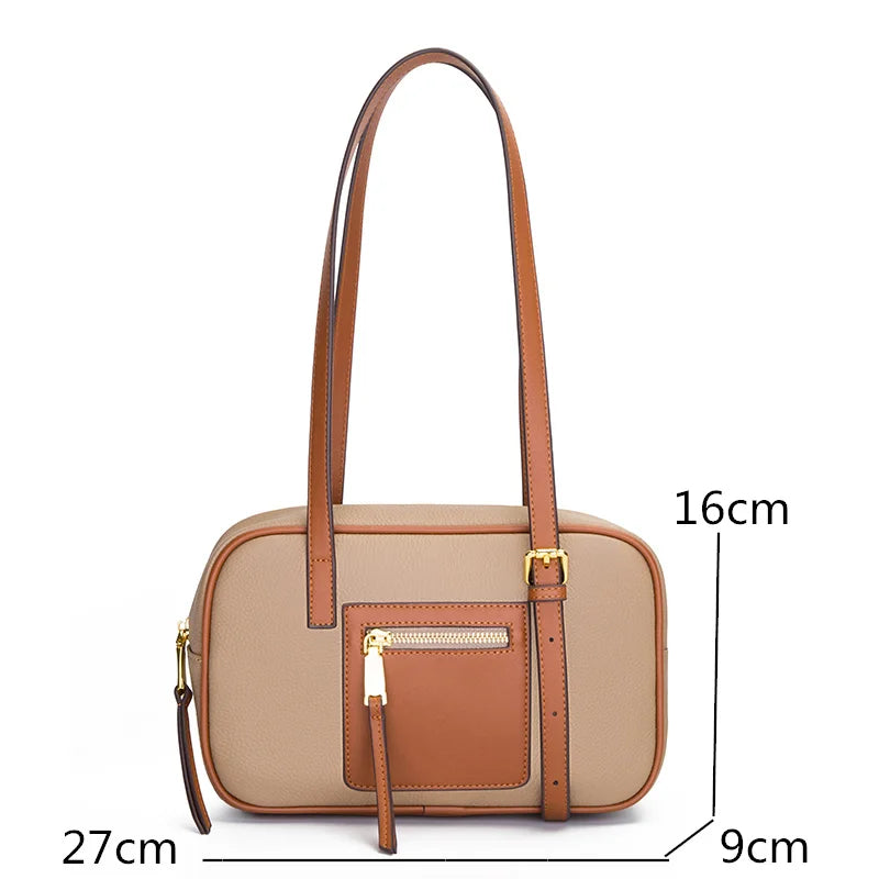 Real Leather Women Bag High Shoulder Bag Small Women's Cross Body Messenger Bag