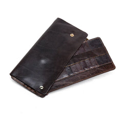Genuine Leather Clutch Wallet Business Large Capacity Zipper Pocket
