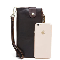 Genuine Leather Clutch Wallet Business Large Capacity Zipper Pocket