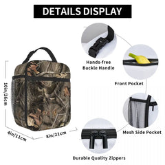Real Tree Camouflage Insulated Lunch Bag Camo Portable Cooler Thermal Lunch Box